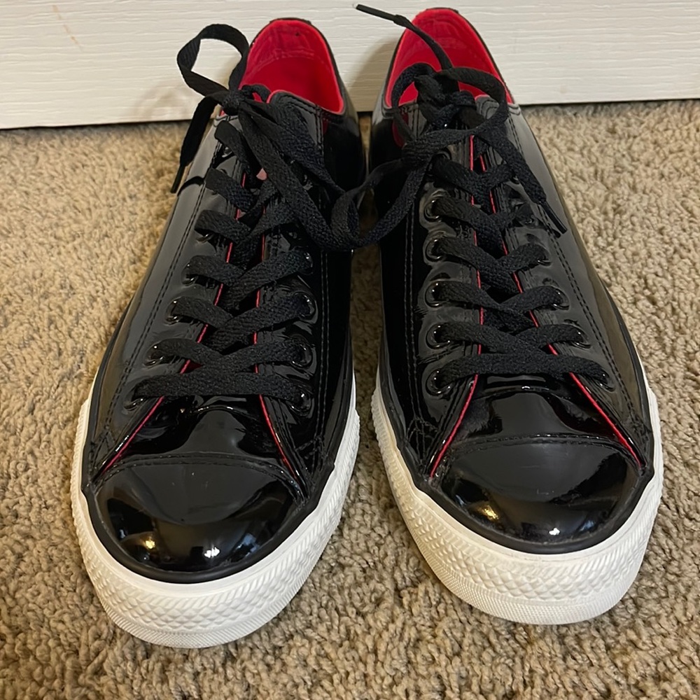 Converse black low tops